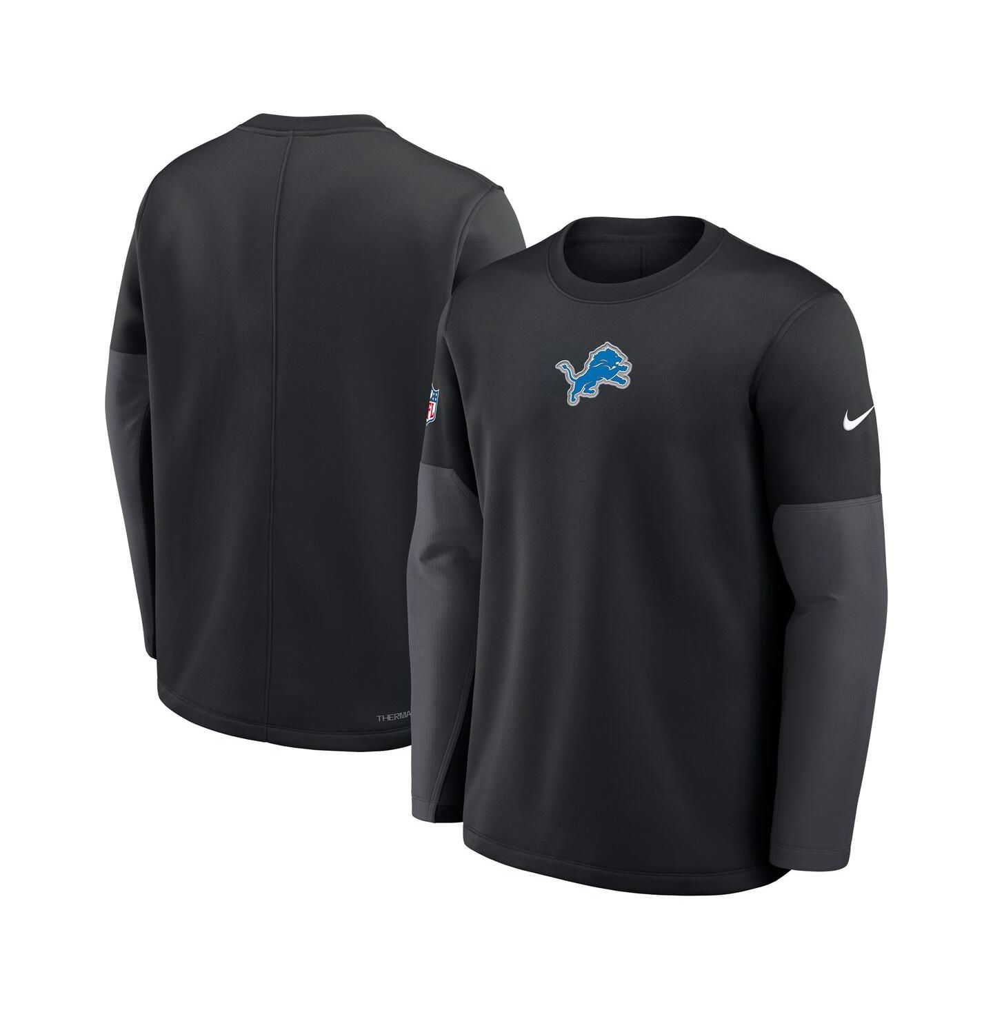 Мужская футболка Nike Black Detroit Lions Sideline Scripted to Win Performance Long Sleeve — фото 4
