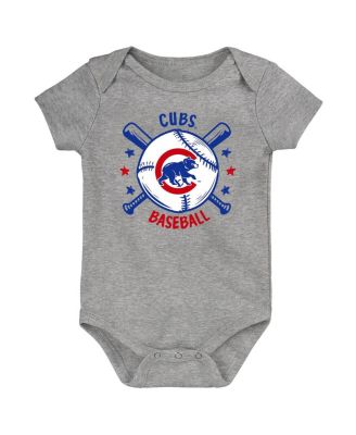 Baby Boys and Girls 3-Pack Royal Chicago Cubs Batter Up Bodysuit Set