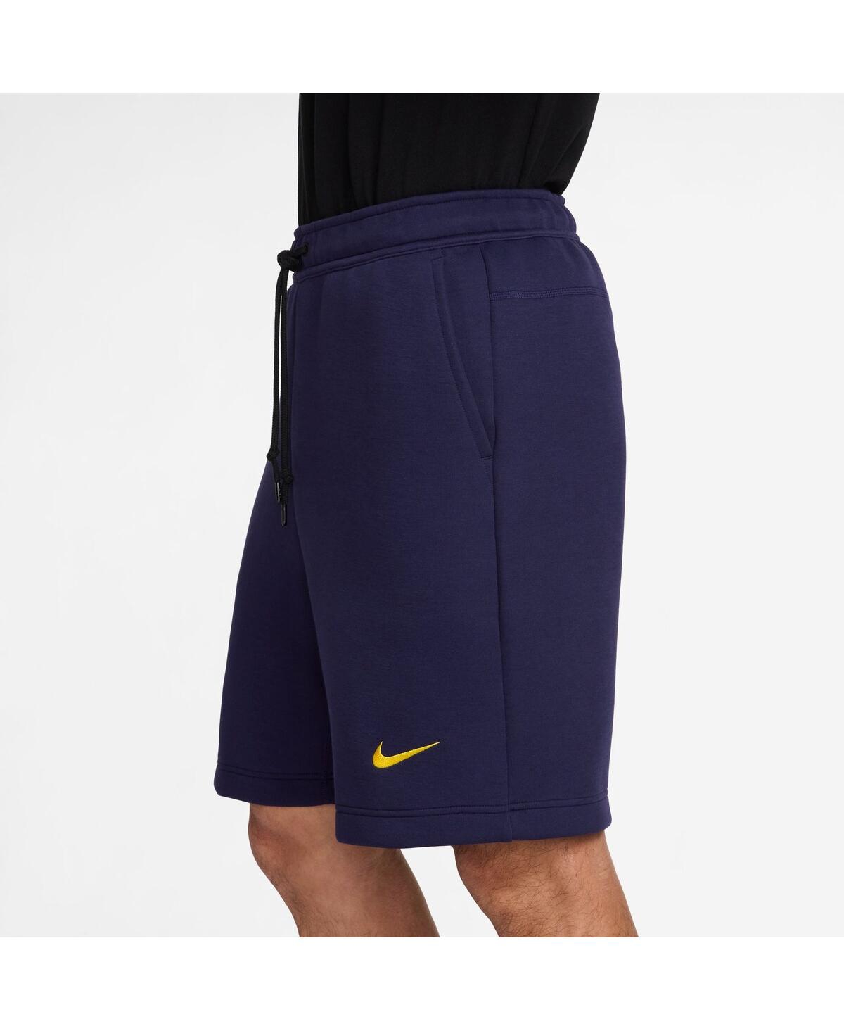 Nike Men's Purple Barcelona Tech Fleece Shorts In Blue