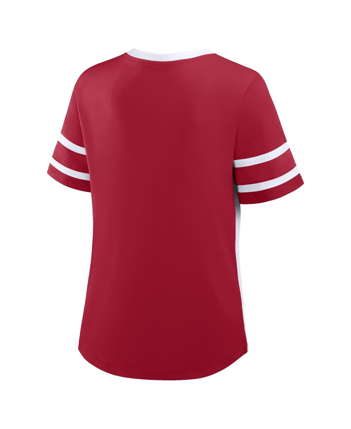 Fanatics Women's Crimson/white Alabama Crimson Tide Be Fearless Athena Lace-up T-shirt In Red