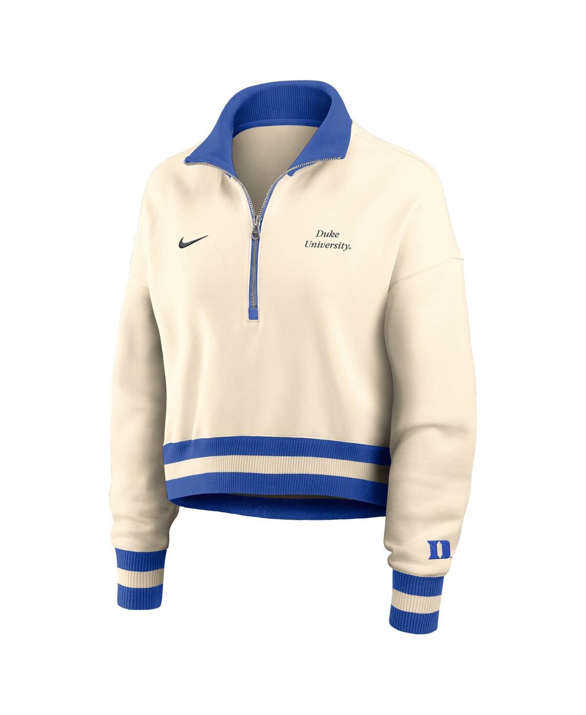 Nike Tan Duke Blue Devils Legacy Half-zip Sweatshirt In White