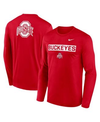 Nike - Men's Scarlet Ohio State Buckeyes Primetime Campus 2-Hit Legend Long Sleeve T-Shirt