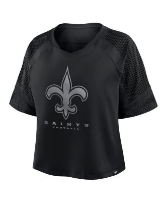Women's New Orleans Saints Oversized Raglan V-Neck Blackout Fashion Jersey