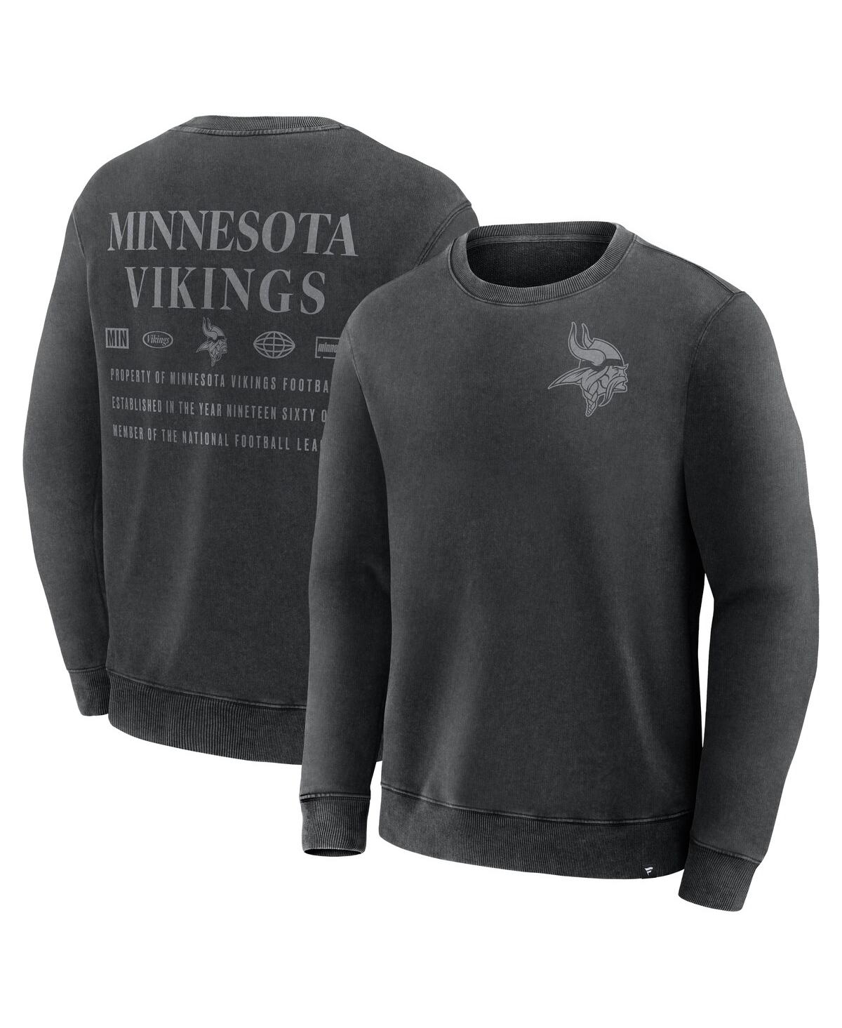 Fanatics Men's Black Minnesota Vikings Deep Route Pullover Sweatshirt In Black