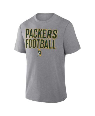 Men's Heather Gray Green Bay Packers First Down Tribute Tri-Blend T-Shirt