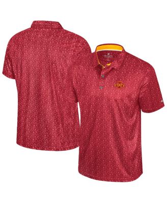 Colosseum - Men's Cardinal Iowa State Cyclones Football Print Polo Shirt