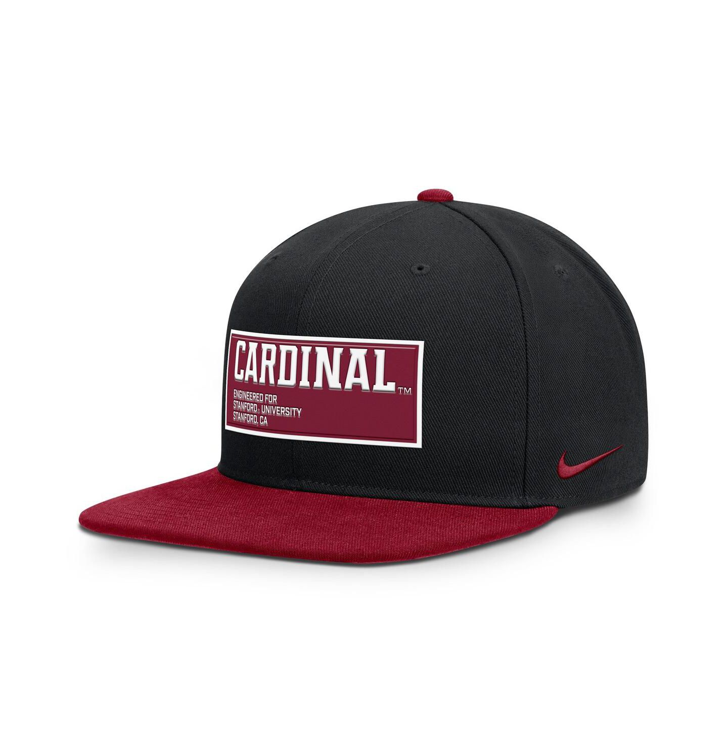 Мужская кепка Nike Black/Cardinal Stanford Cardinal 2025 On-Field Patch Pro Dri-FIT Snapback Hat — фото 1