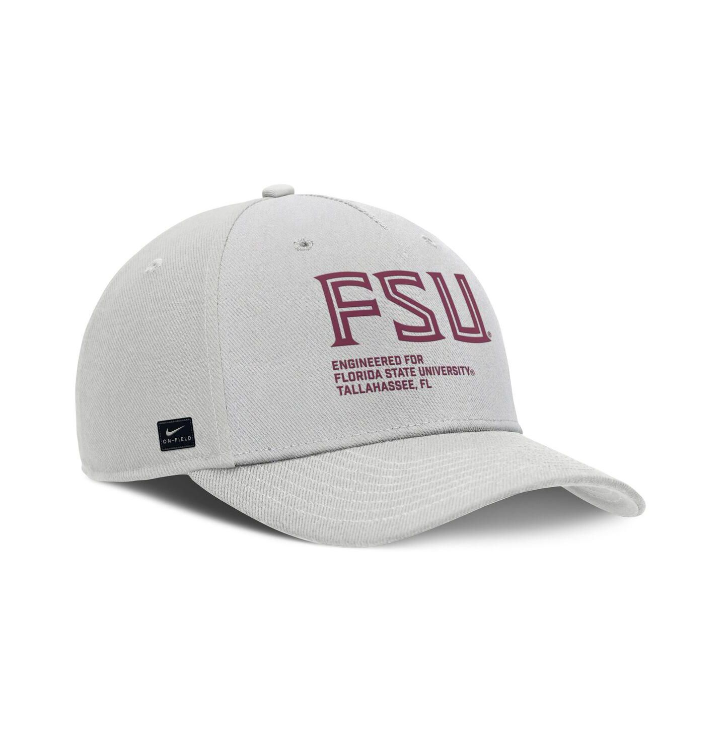 Мужская кепка Nike Gray Florida State Seminoles 2025 Sideline Dust Pinched Rise Adjustable Hat — фото 3