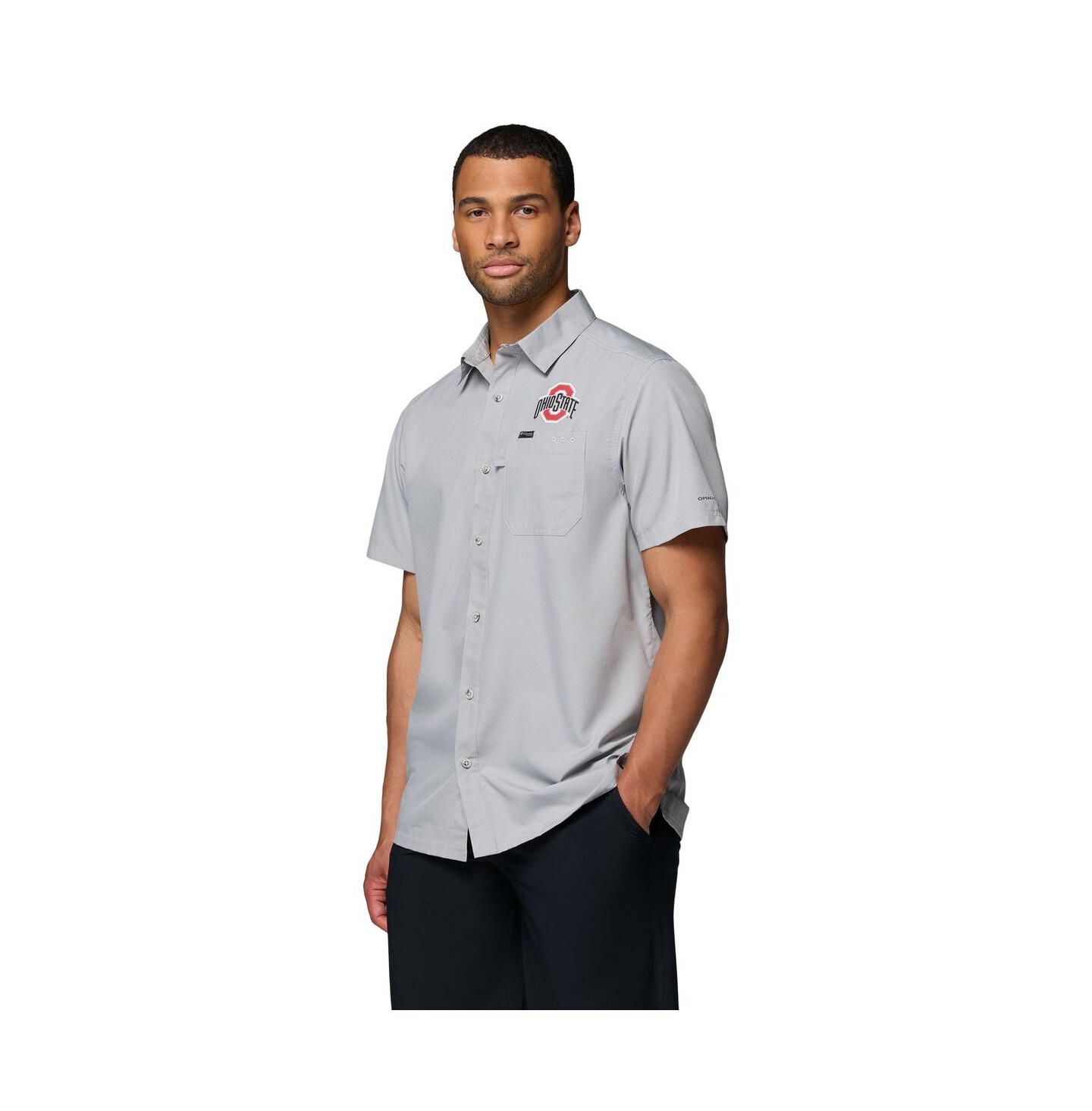 Мужская рубашка Columbia Gray Ohio State Buckeyes Slack Tide Camp Button-Up — фото 3