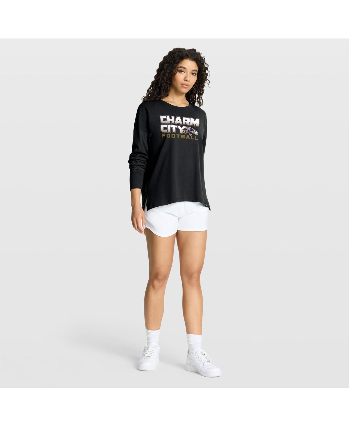 Fanatics Women's Black Baltimore Ravens Hometown Legacy Long Sleeve T-shirt In Black
