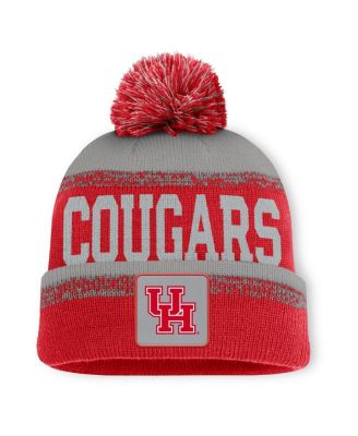 Fanatics - Men's Red/Gray Houston Cougars Thrive Cuffed with Pom Knit Hat