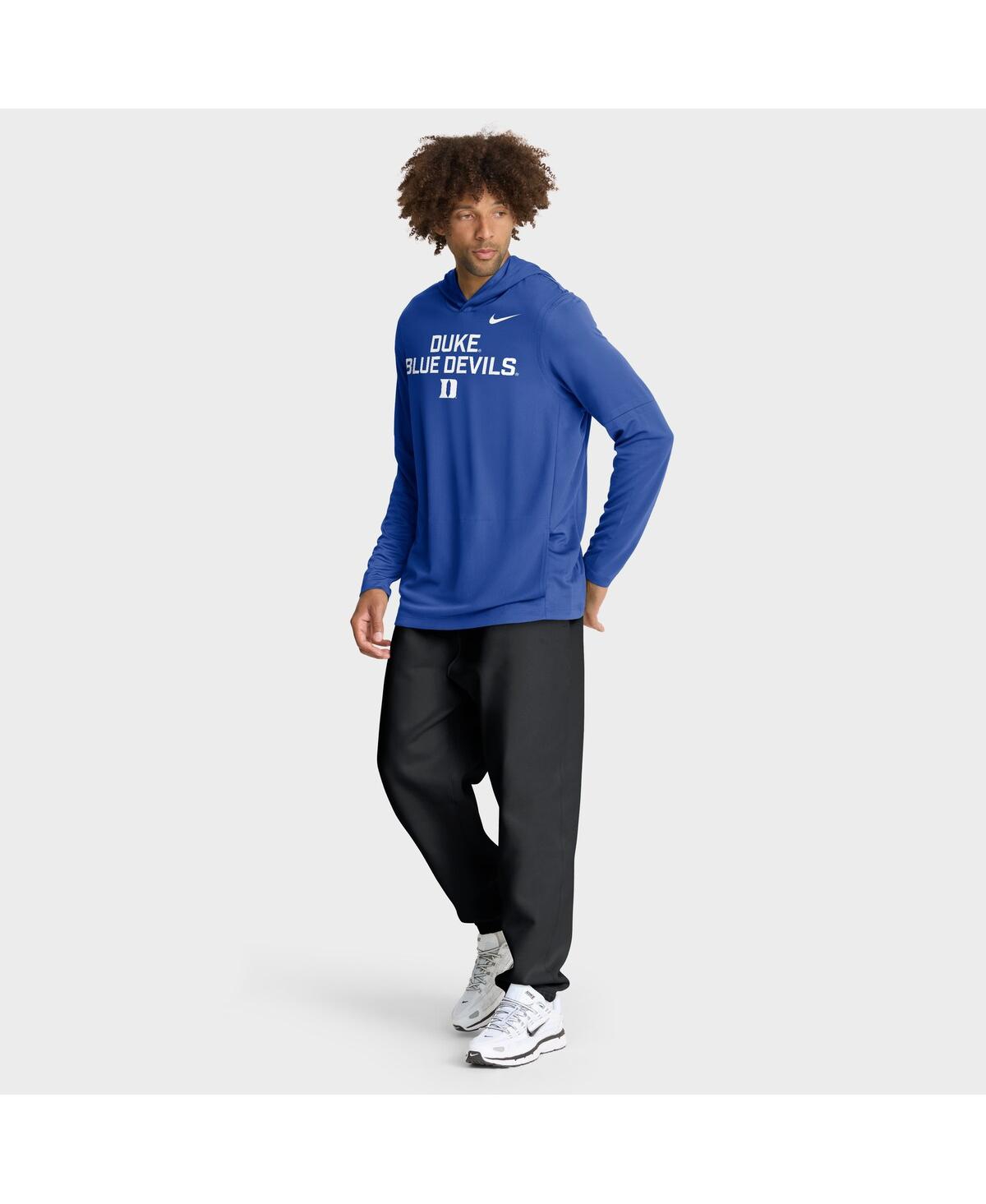 Nike Duke Sideline  Men's Dri-fit College Long-sleeve Hooded Top In Blue