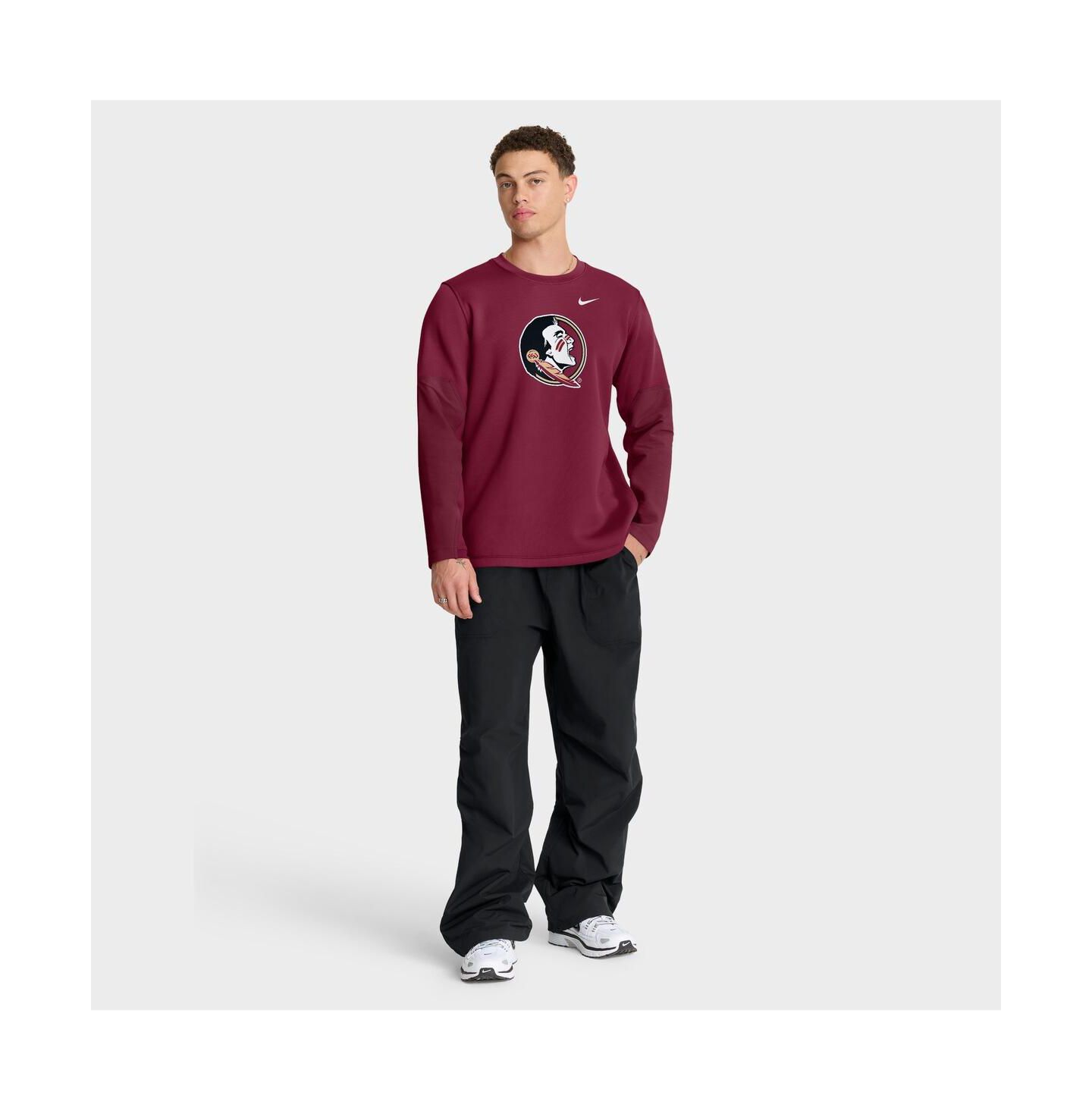 Мужская футболка Nike Garnet Florida State Seminoles 2025 Sideline Coach Performance Long Sleeve — фото 3
