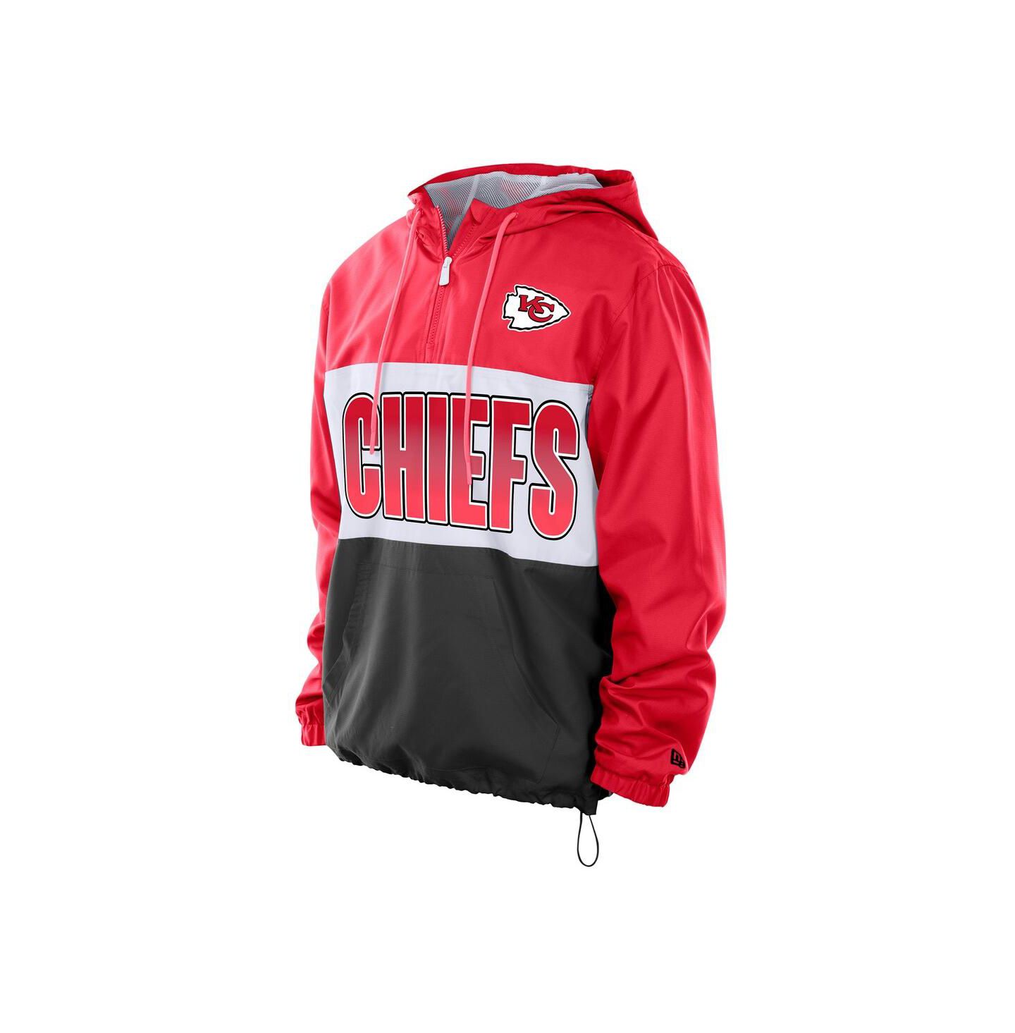 Мужская куртка New Era Red Kansas City Chiefs Ripstop Quarter-Zip Hooded Windbreaker — фото 3
