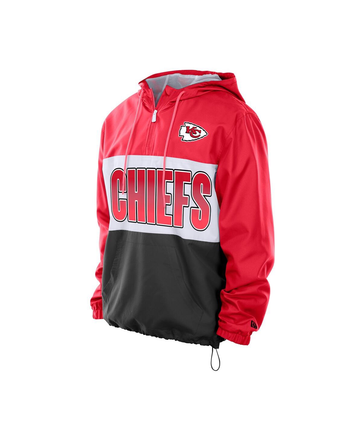 New Era Men's Red Kansas City Chiefs Ripstop Quarter-Zip Hooded Windbreaker