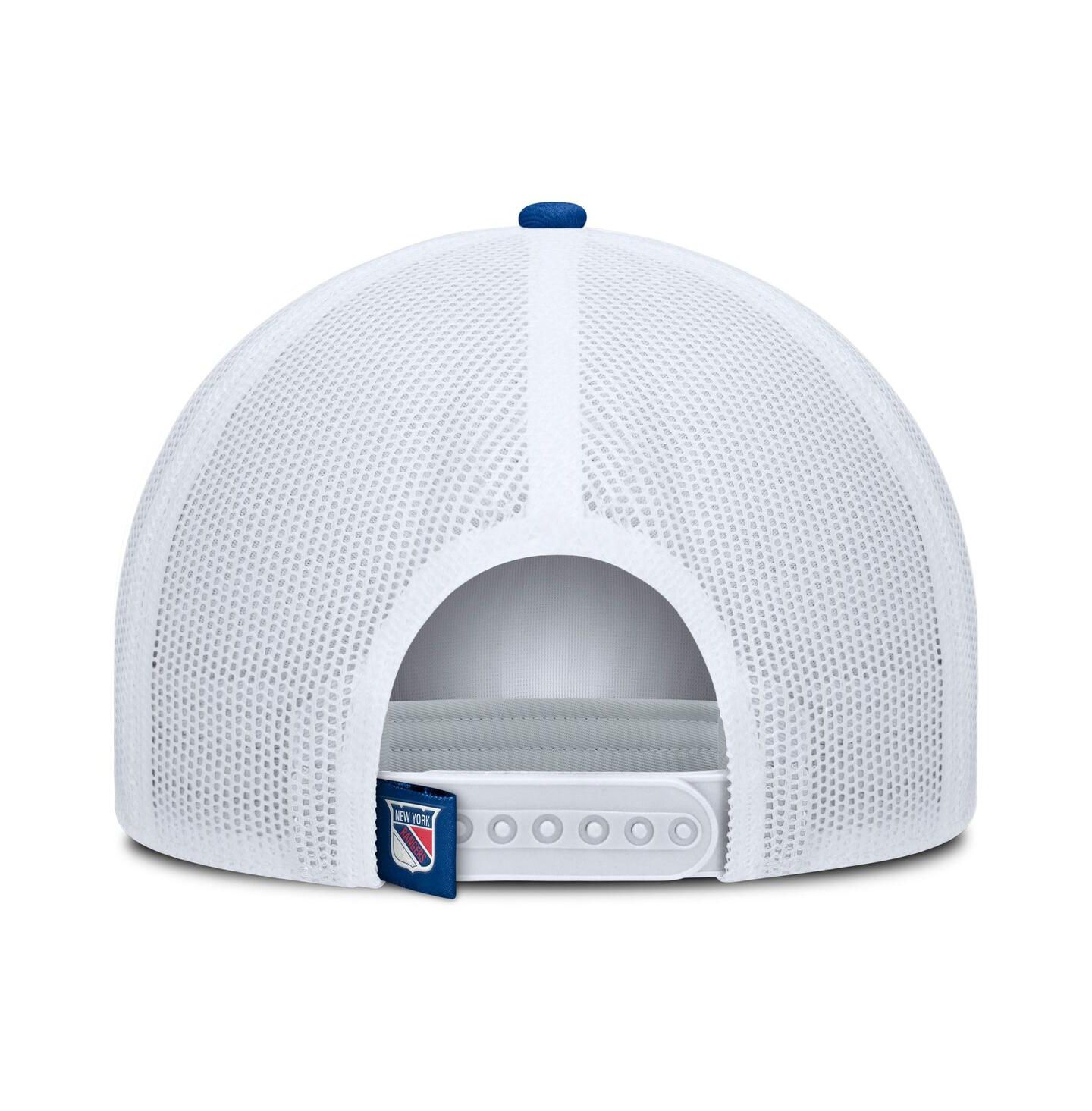 Мужская кепка Fanatics Blue/White New York Rangers Heritage Dutch A-Frame Trucker Adjustable Hat — фото 4