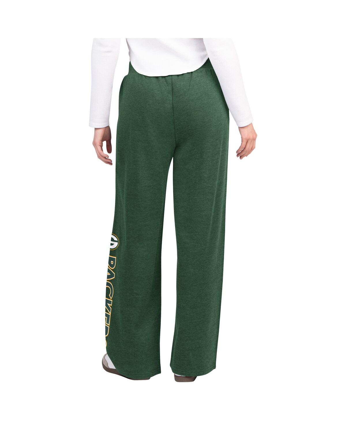 G-iii 4her By Carl Banks Green Green Bay Packers Field Wide Leg Sweatpants In Green