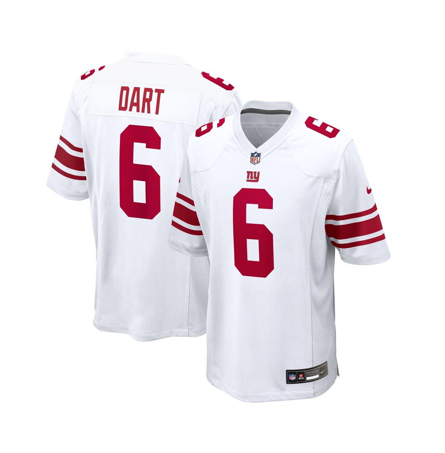 Мужское игровое джерси Nike Jaxson Dart New York Giants, White — фото 1