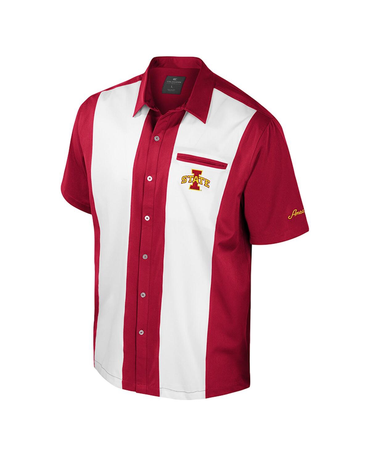 Colosseum Cardinal Iowa State Cyclones Strike Bowling Button-up Shirt In Red
