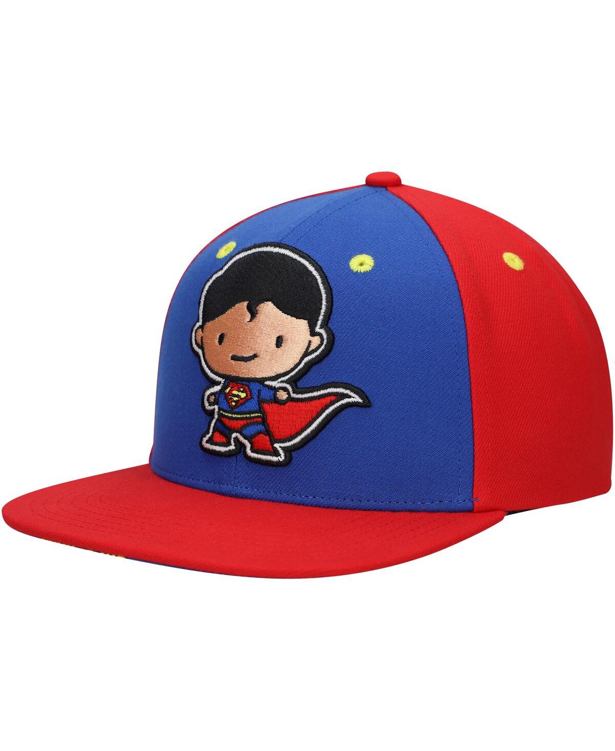 Lids Big Boys And Girls Royal/red Superman Chibi Glow-in-the-dark Snapback Hat In Multi