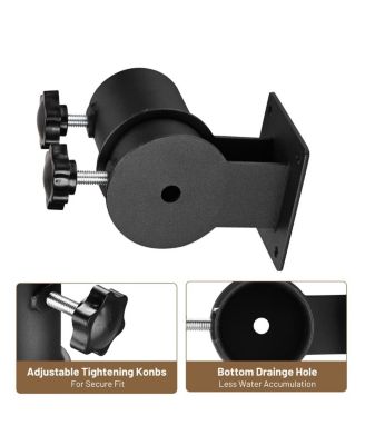 Deck Umbrella Mount Holder Bracket Height Flexible for Patio Railing Balcony Courtyard Poolside Mobile Cart Black Flat