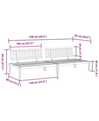 Garden Pallet Middle Sofa Natural Wood Solid acacia wood Medium