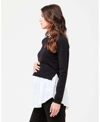 Maternity Pia Nursing Knit in Black