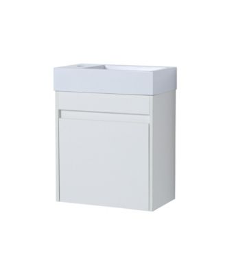 18 Inch Bathroom Vanity with White Resin Sink and Soft-Close Cabinet Door