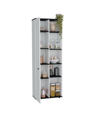 Hoyt Multistorage Kitchen Pantry White/Black MDF