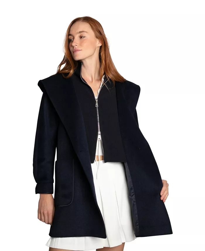 Women's Next To You Hooded Wool Blend Coat - thumbnail 3