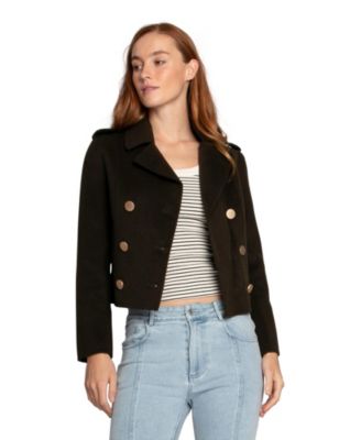 Women's Love Me Now Wool Blend Military Style Coat