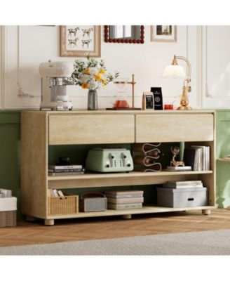 Storage Cabinet Vintage Entryway Table with Drawers and Shelves
