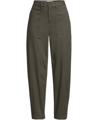 Women's Chino High Rise Barrel Leg Utility Ankle Pants