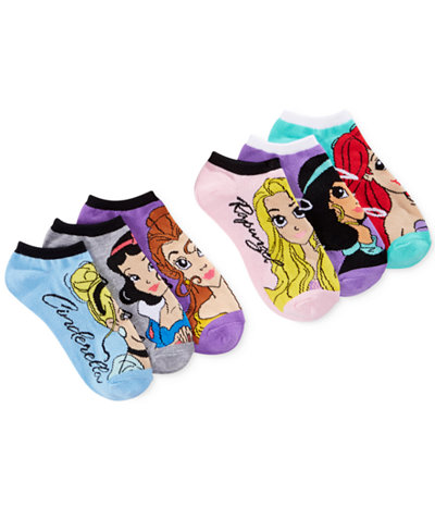 Disney Women's Assorted Princesses No Show Socks 6 Pack