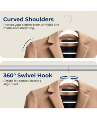 30 Pcs. Non-Slip Plastic Clothes Hanger - Durable and Space-Saving Closet Organizers (White)