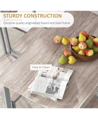 5 Piece Compact Contemporary Dining Room Table with Chairs Set