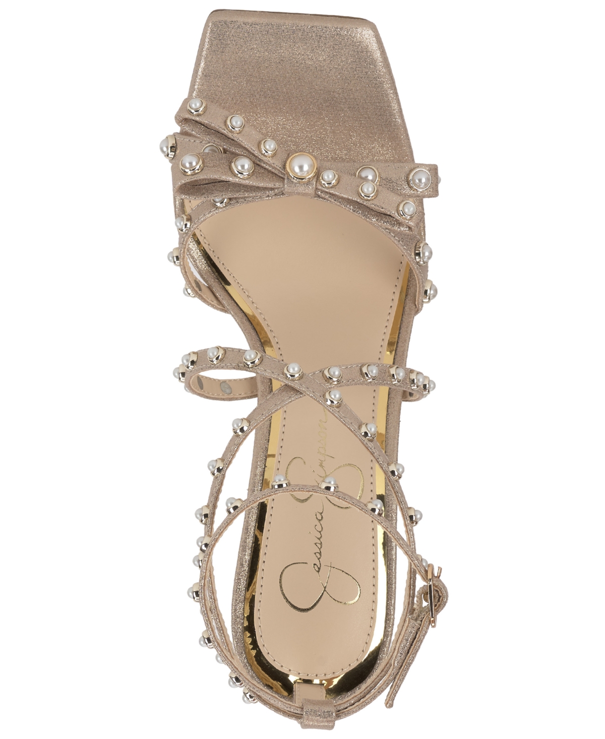Jessica Simpson Loelva Studded Strappy Sandal In Gold