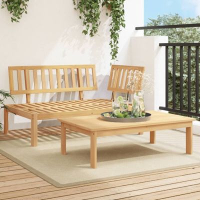 Pallet Sofa Set Natural Wood Solid Acacia Wood 52.4x36.2x27.2 in