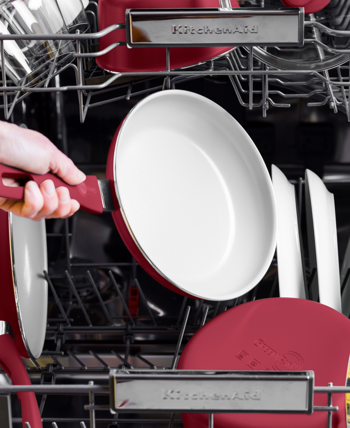 Greenpan Dover Ceramic Nonstick 7" Frypan With Spatula In Red