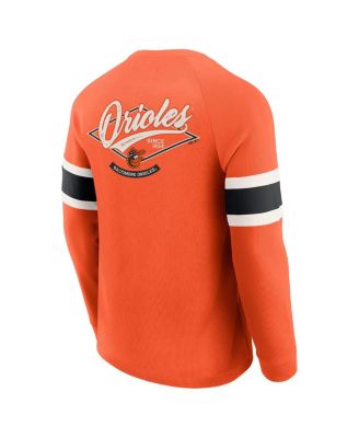 Darius Rucker Collection by Men's Orange Baltimore Orioles Waffle-Knit Raglan Long Sleeve Henley T-Shirt