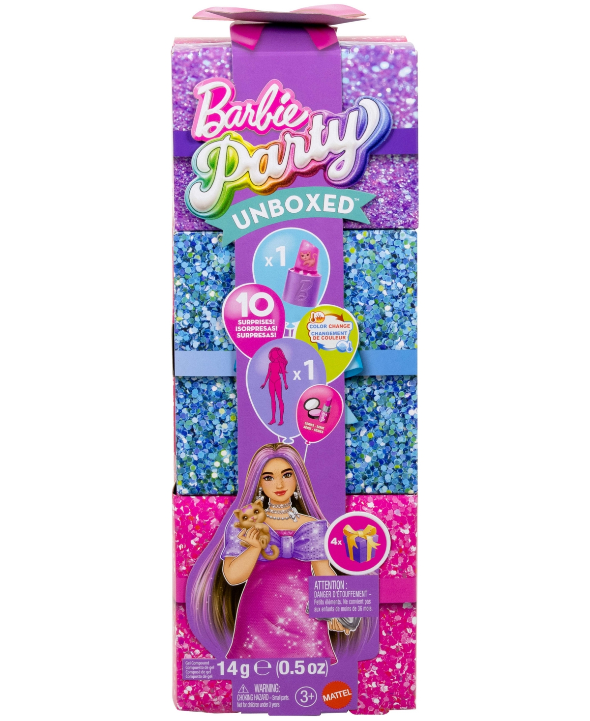 Barbie Party Unboxed Glam Party Series Sparkle Doll Accessories With 10 Surprises In Multi