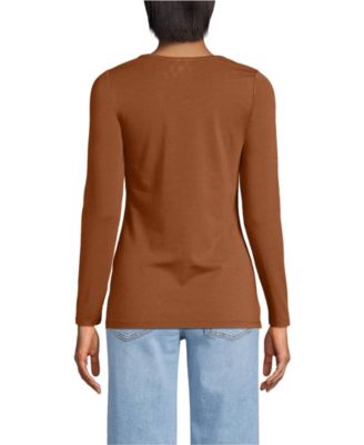 Women's Lightweight Jersey Skimming Long Sleeve Scoop Neck T-shirt