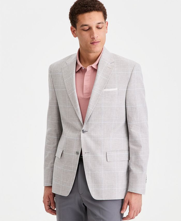 Michael Kors Men's Classic-Fit Linen-Blend Blazer (Light Grey)