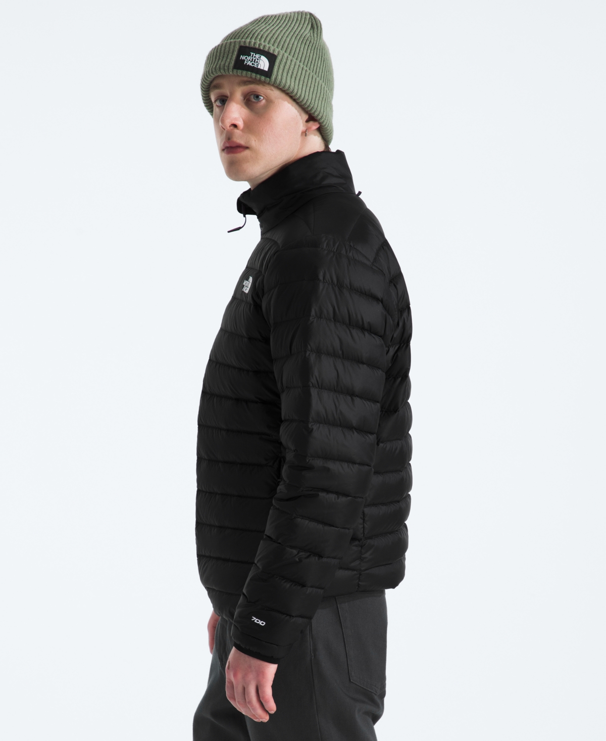 The North Face Padded High Neck Jacket With Side Pockets In Black