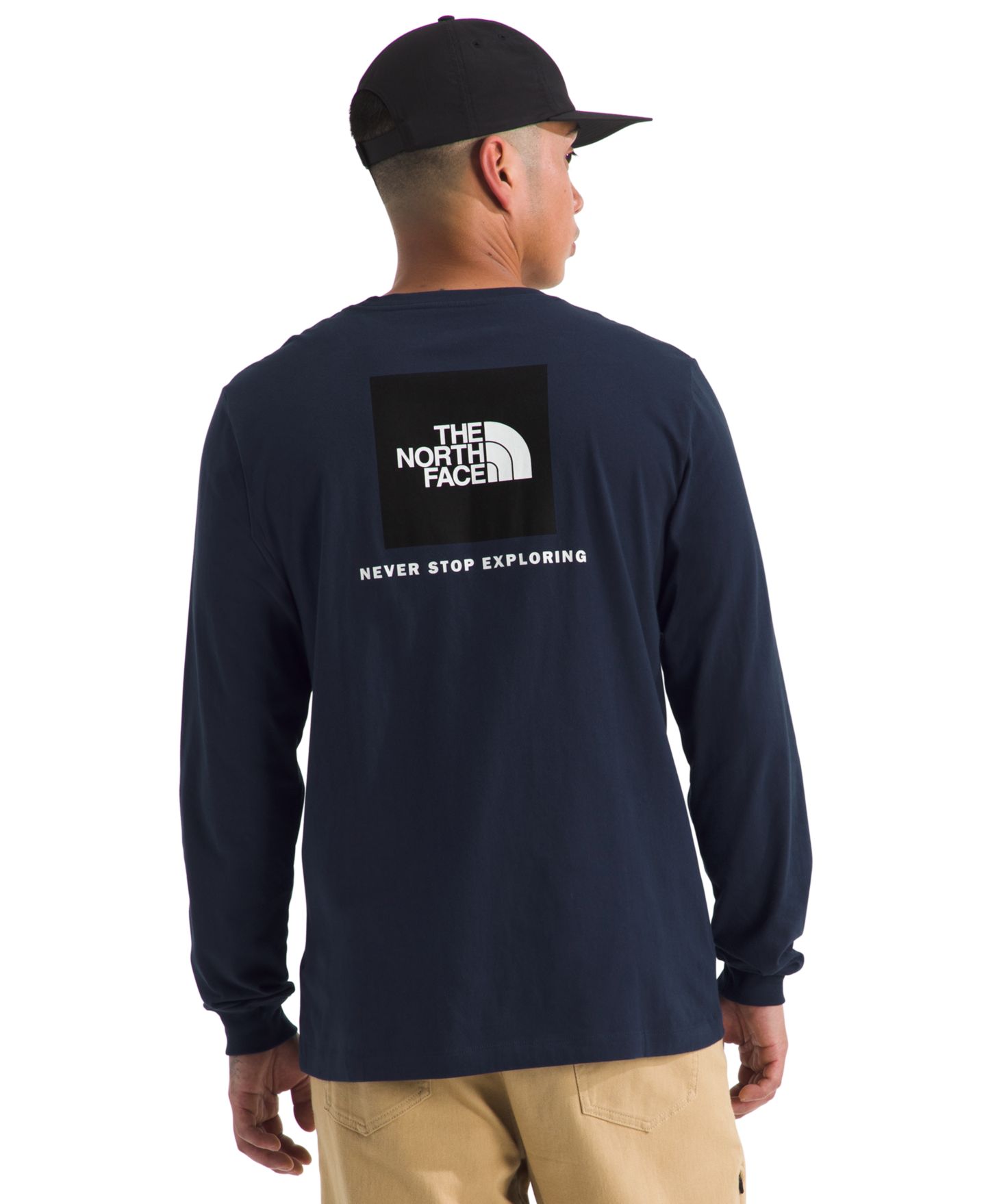 Мужская футболка The North Face Evolution Box Long Sleeve, цвет: Снежный тёмно-синий — фото 1