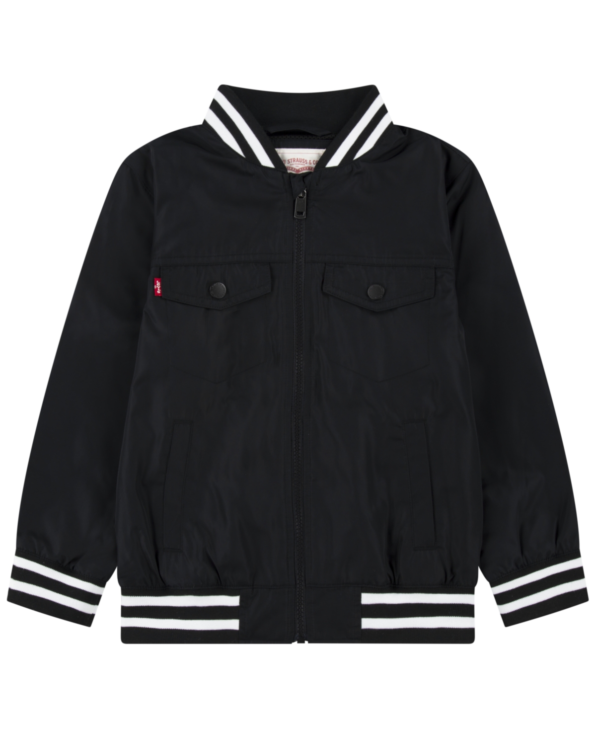 Levi's Boys 4-7 Shiny Mesh Lined Bomber Jacket In Black