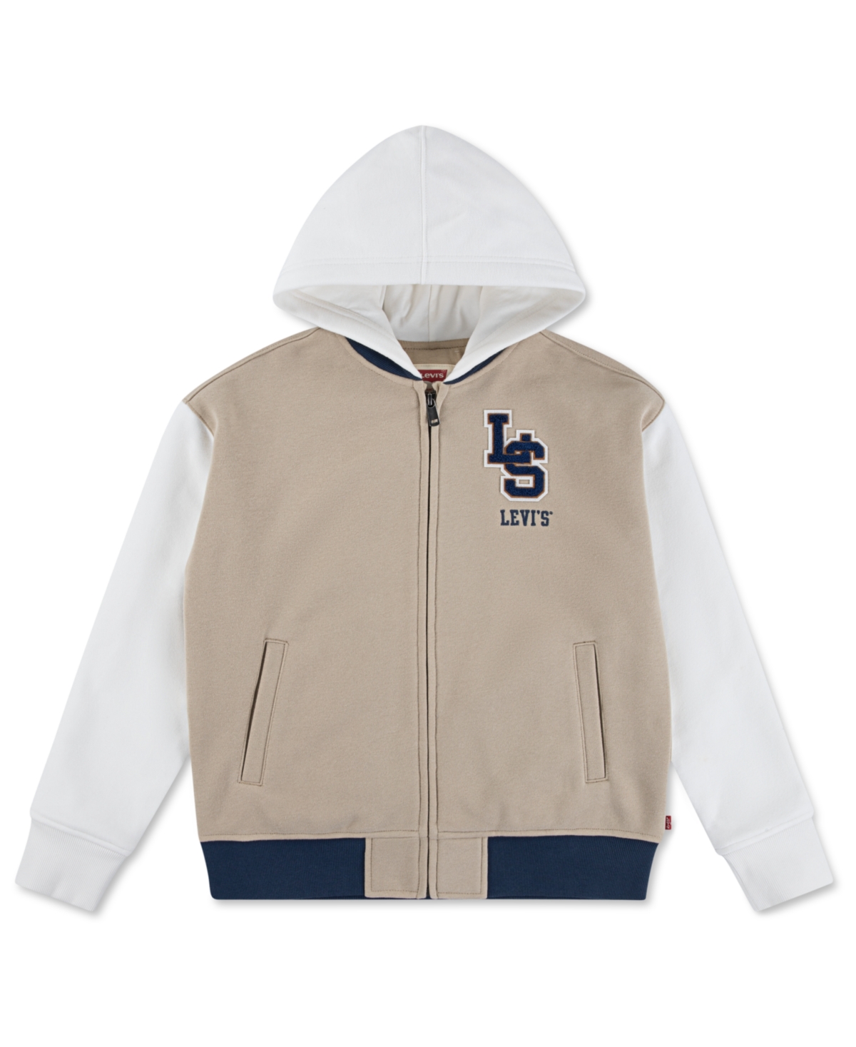 Levi's Boys 8-20 Varsity Bomber Full Zip Jacket In Nude