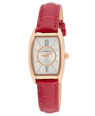 Women's Modena Red Leather Strap Watch, 22mm