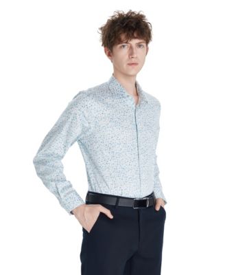 Men's Front Floral Print Dress Shirt, Macy's Exclusive