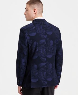 Men's Slim-Fit Jacquard-Floral Evening Jacket